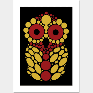 Gold and Crimson Owl Posters and Art